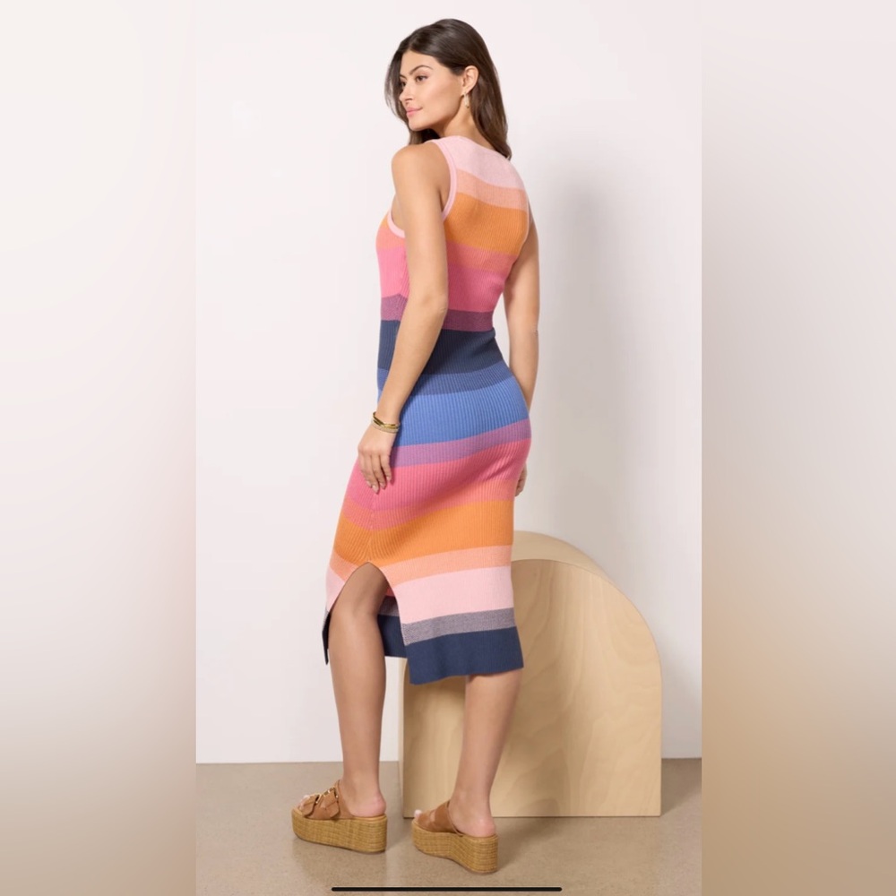 Evereve Multicolor Striped Midi Dress - Picture 3 of 6